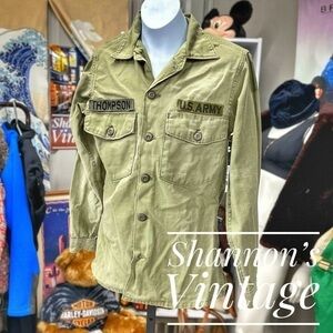 Vintage US Army Combat Small WWII Era Fatigue Jacket 55-j-546-320 A50